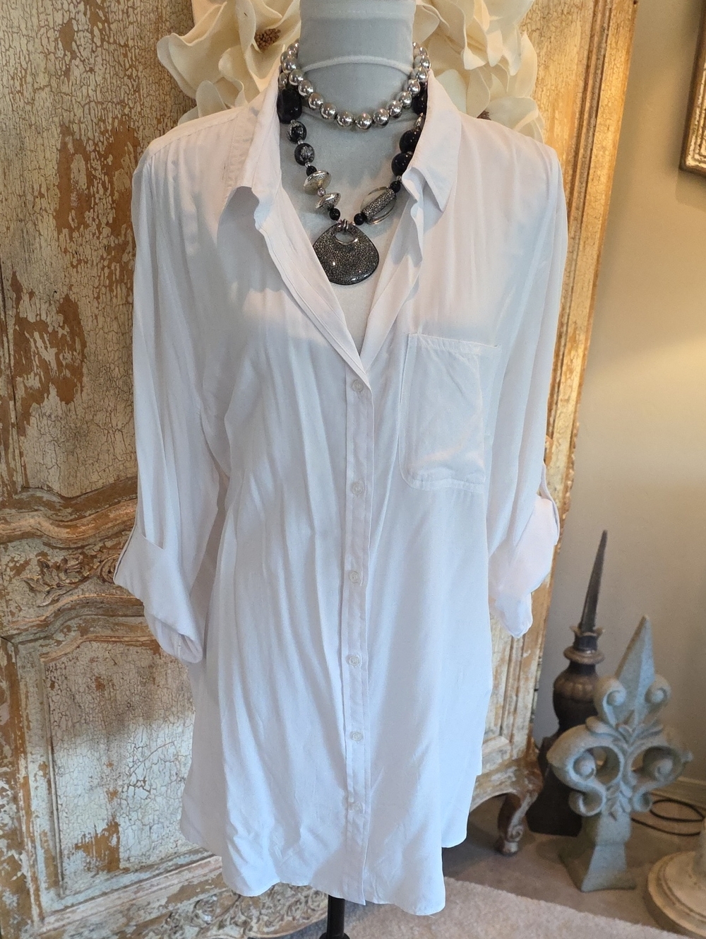 Velvet Heart White Button Down Shirt 2X